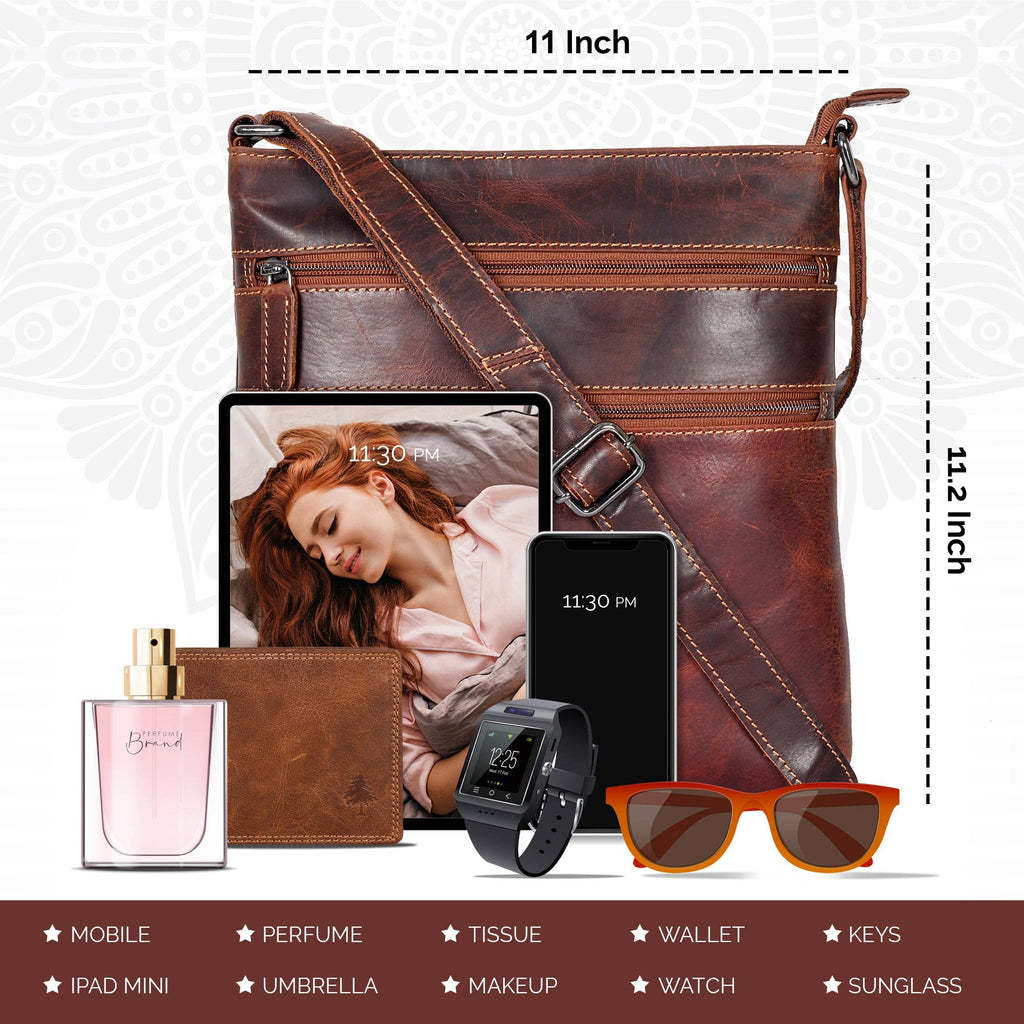 Leather Crossbody Purse: Sandel