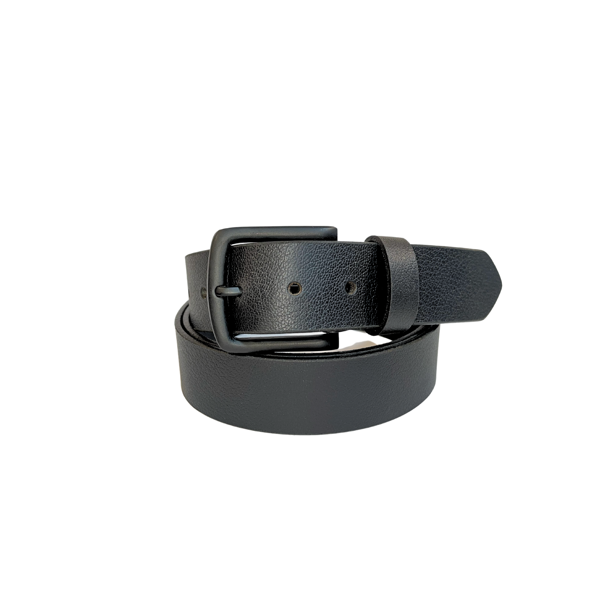 Leather Black Belt with Black Buckle: Wide / X-Large