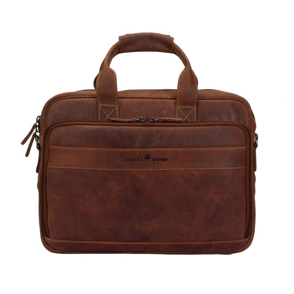 The Apollo Full-Grain Leather Briefcase: Brown