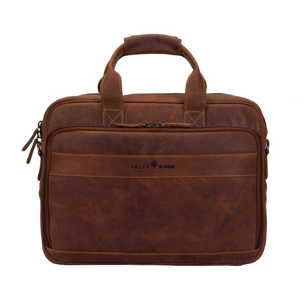 The Apollo Full-Grain Leather Briefcase: Brown