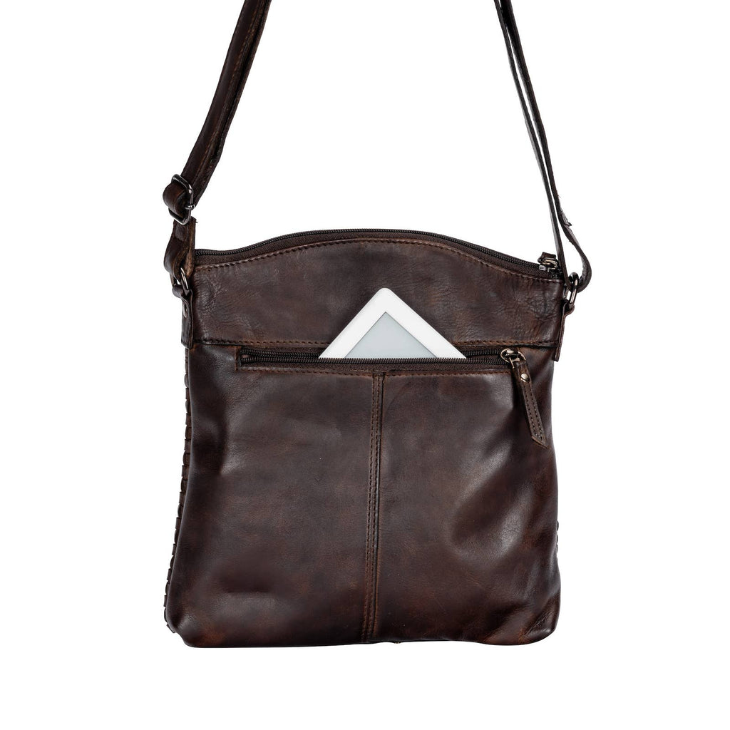 Leather Shoulder Bag Elsa for Women: Cognac