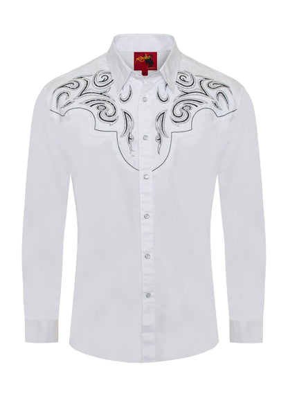 Men's Western Cowboy Embroidery Shirt-PS500D-1012: 1012 / XL