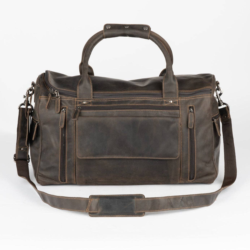Leather Travel Bag Large - Casual Vintage Look - GW12790: Sandal