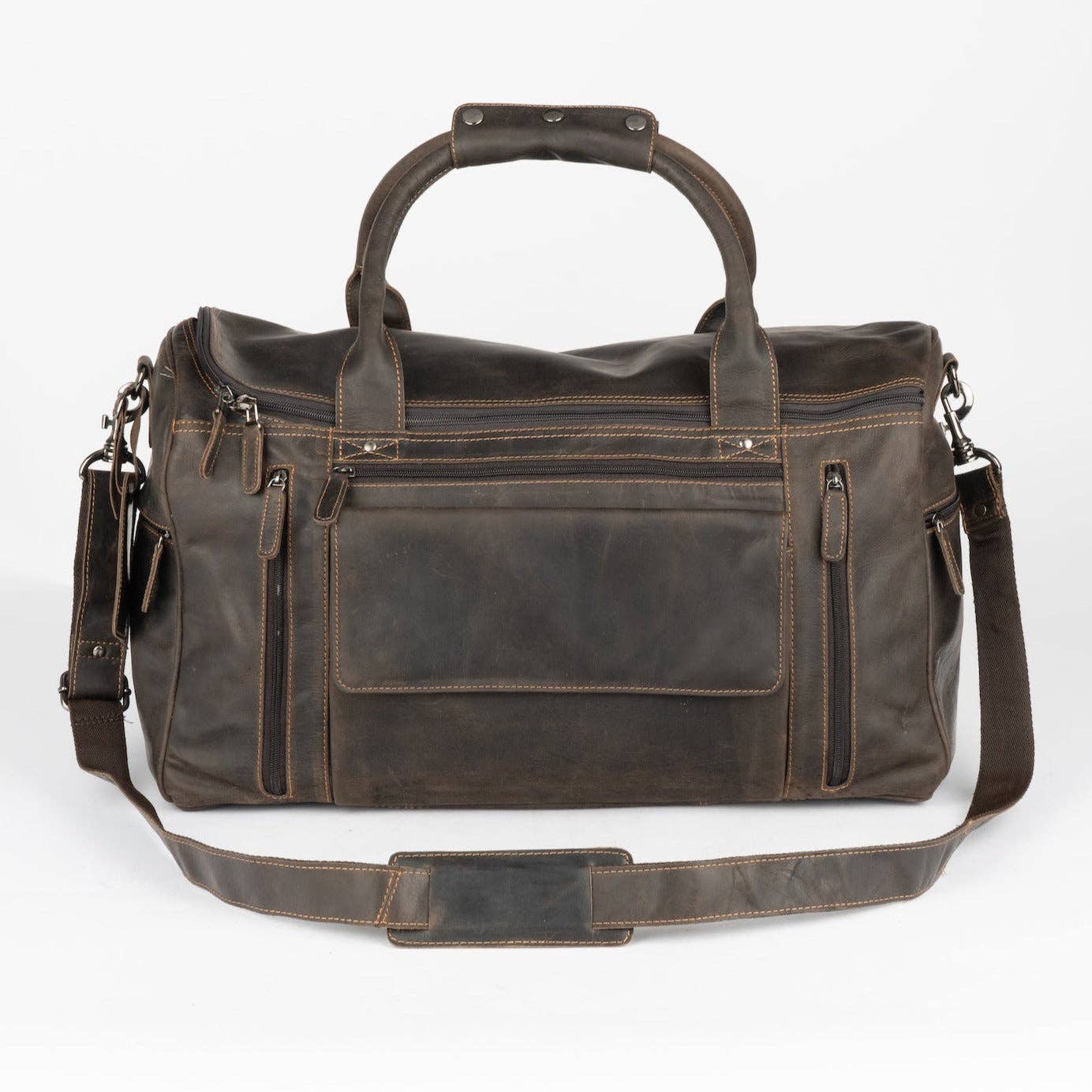 Leather Travel Bag Large - Casual Vintage Look - GW12790: Sandal