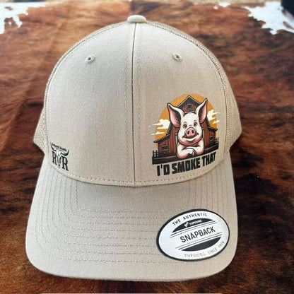 I'd Smoke That Beige Trucker Cap