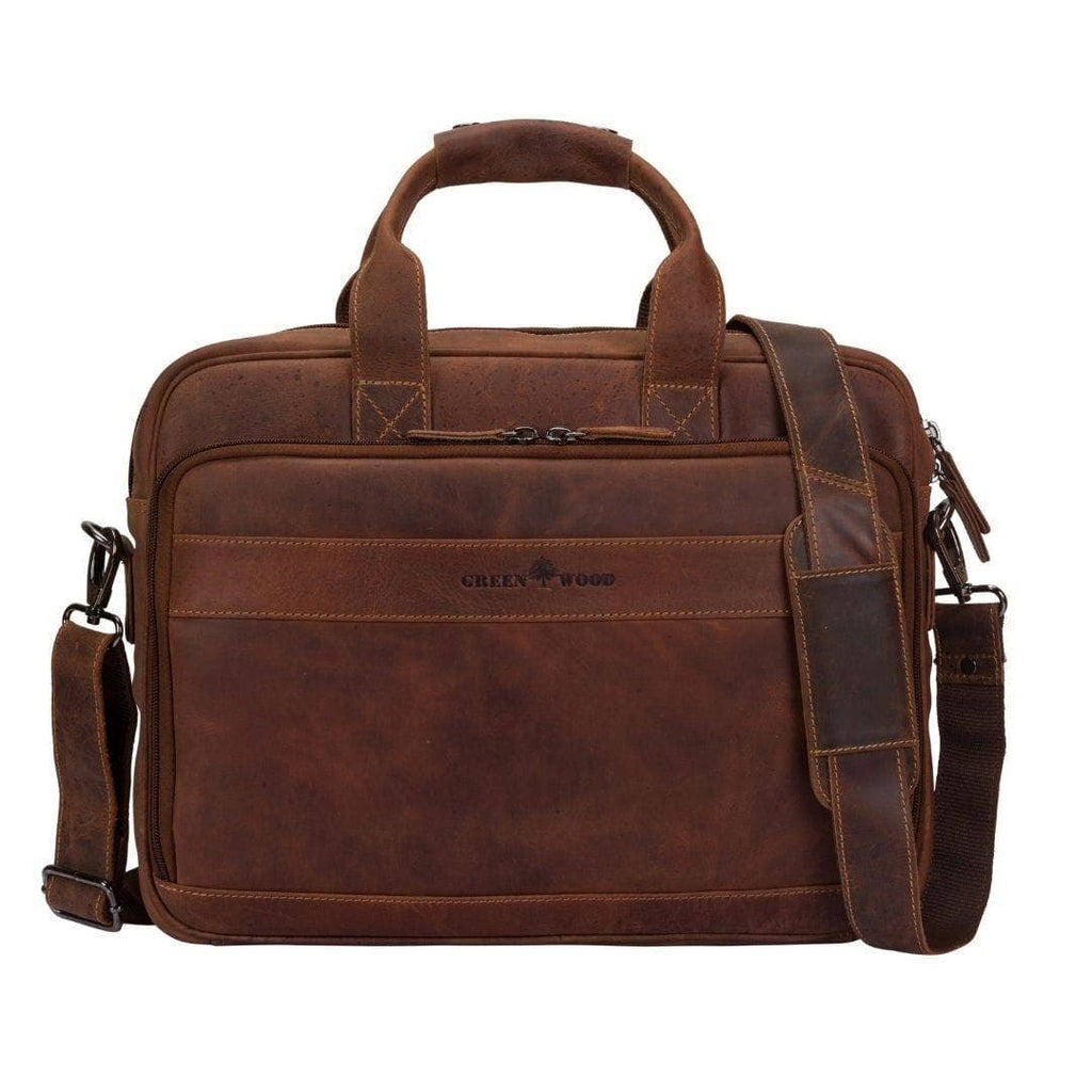 The Apollo Full-Grain Leather Briefcase: Brown
