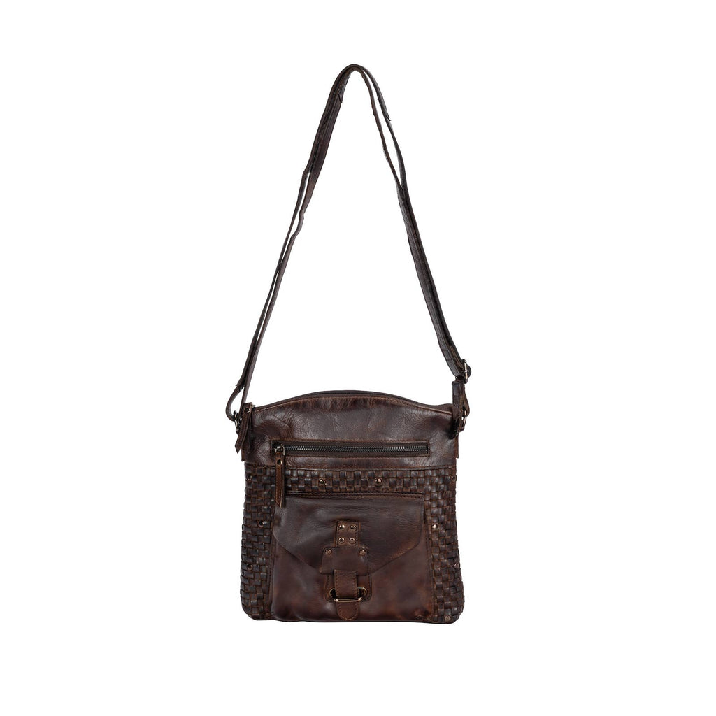 Leather Shoulder Bag Elsa for Women: Cognac