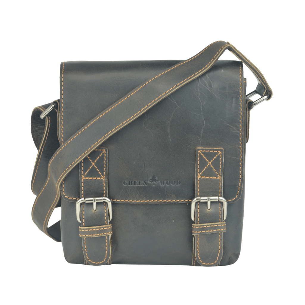 Leather Shoulder Bag Dubbo GW196651: Brown