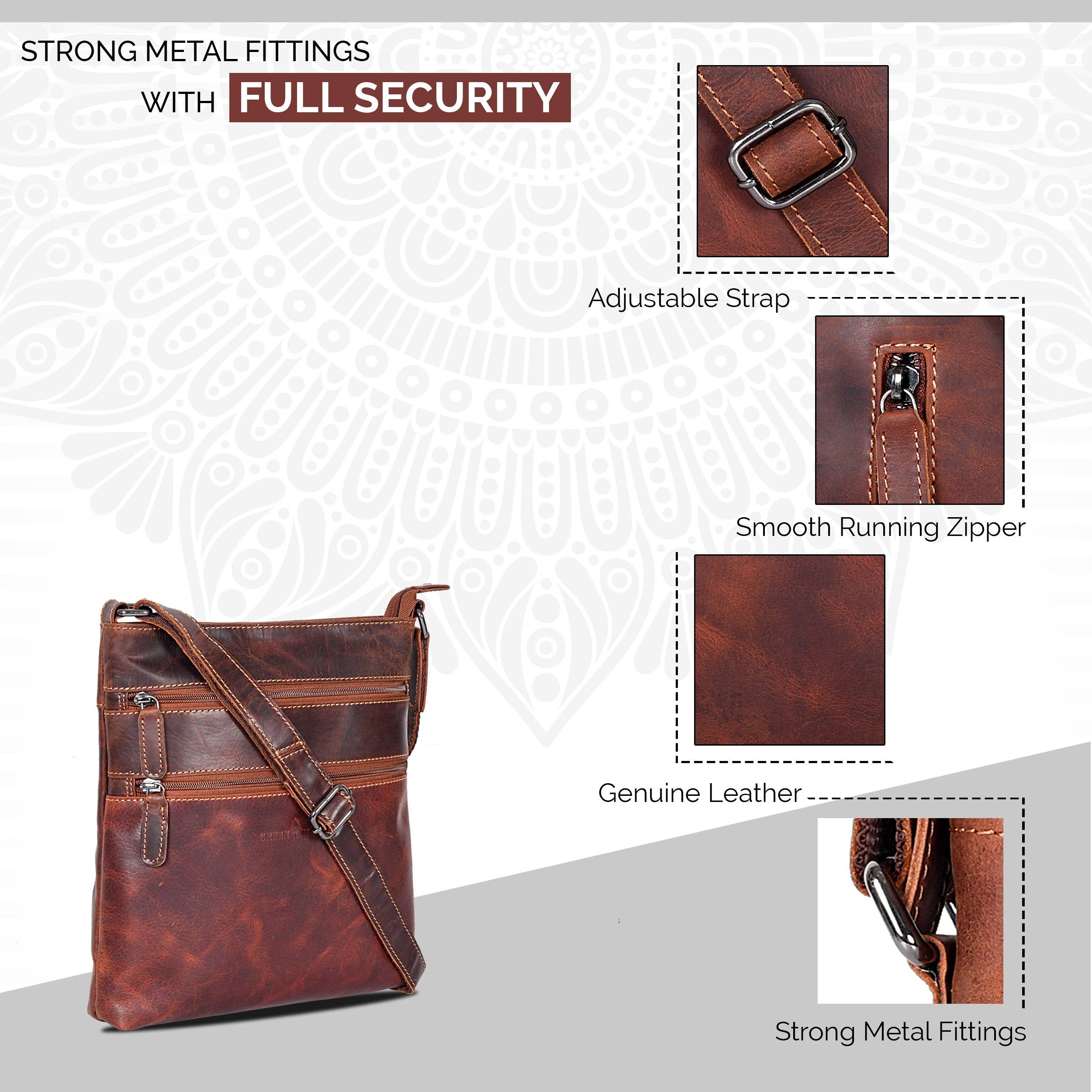 Leather Crossbody Purse: Sandel