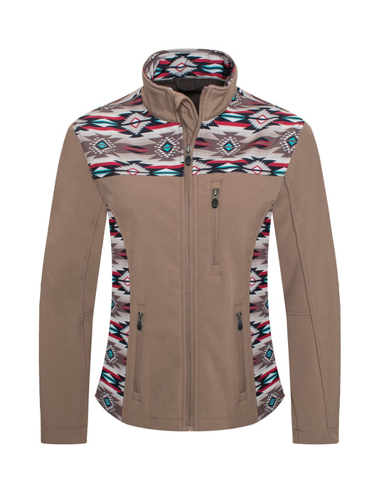 Women's Softshell Aztec Print Fleece-Lined Jackets: S