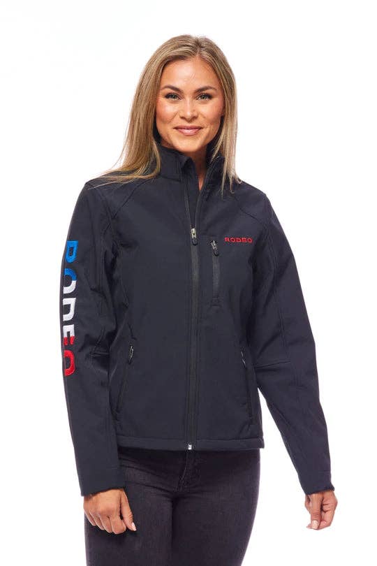 Women's Softshell Rodeo Embroidery Fleece-Lined Jackets USA: M