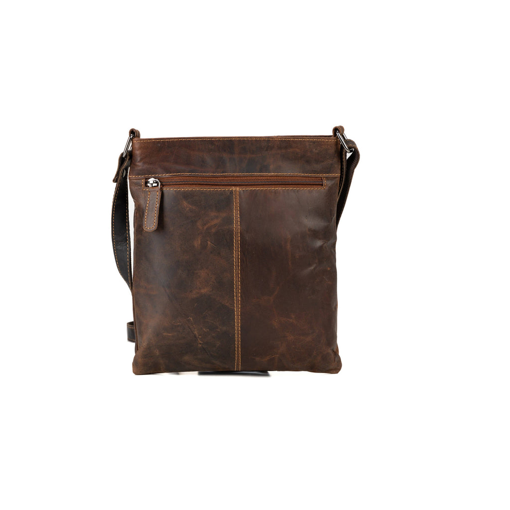 Ladies Cross Body Leather Bag Lucy LD007: Brown