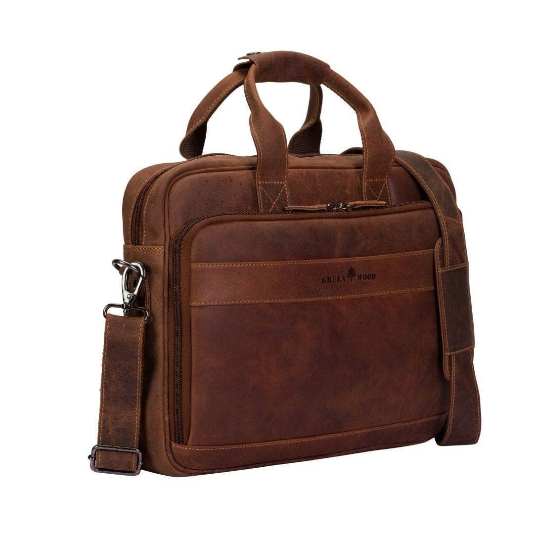 The Apollo Full-Grain Leather Briefcase: Brown